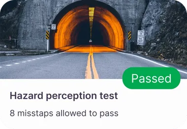 Screen with hazard perception test