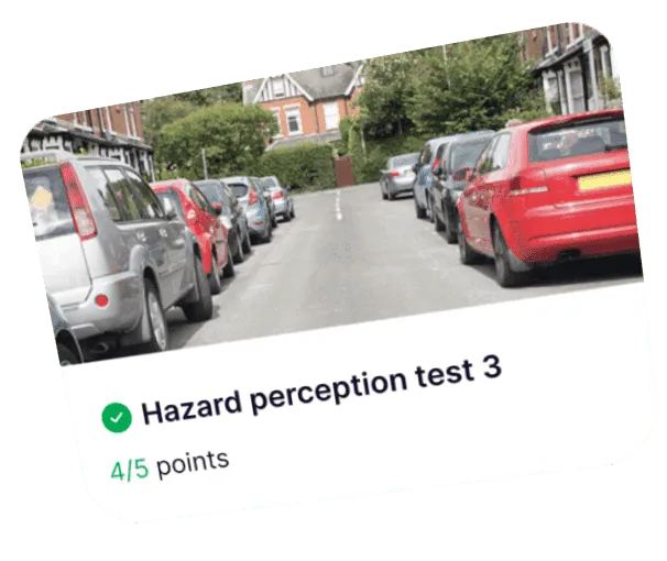 Screen with hazard perception test